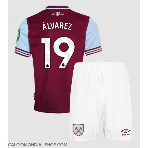 Maglie da calcio West Ham United Edson Alvarez #19 Prima Maglia Bambino 2024-25 Manica Corta (+ Pantaloni corti)